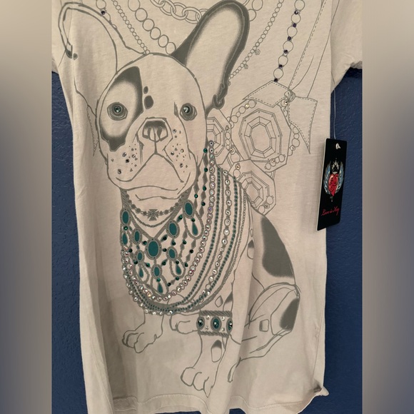 Key Closet Frenchie Light Grey Women’s Swarovski Studded Tank Top Size XS - Picture 5 of 12